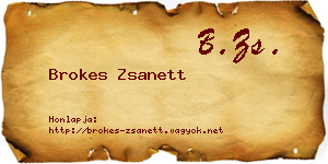 Brokes Zsanett névjegykártya